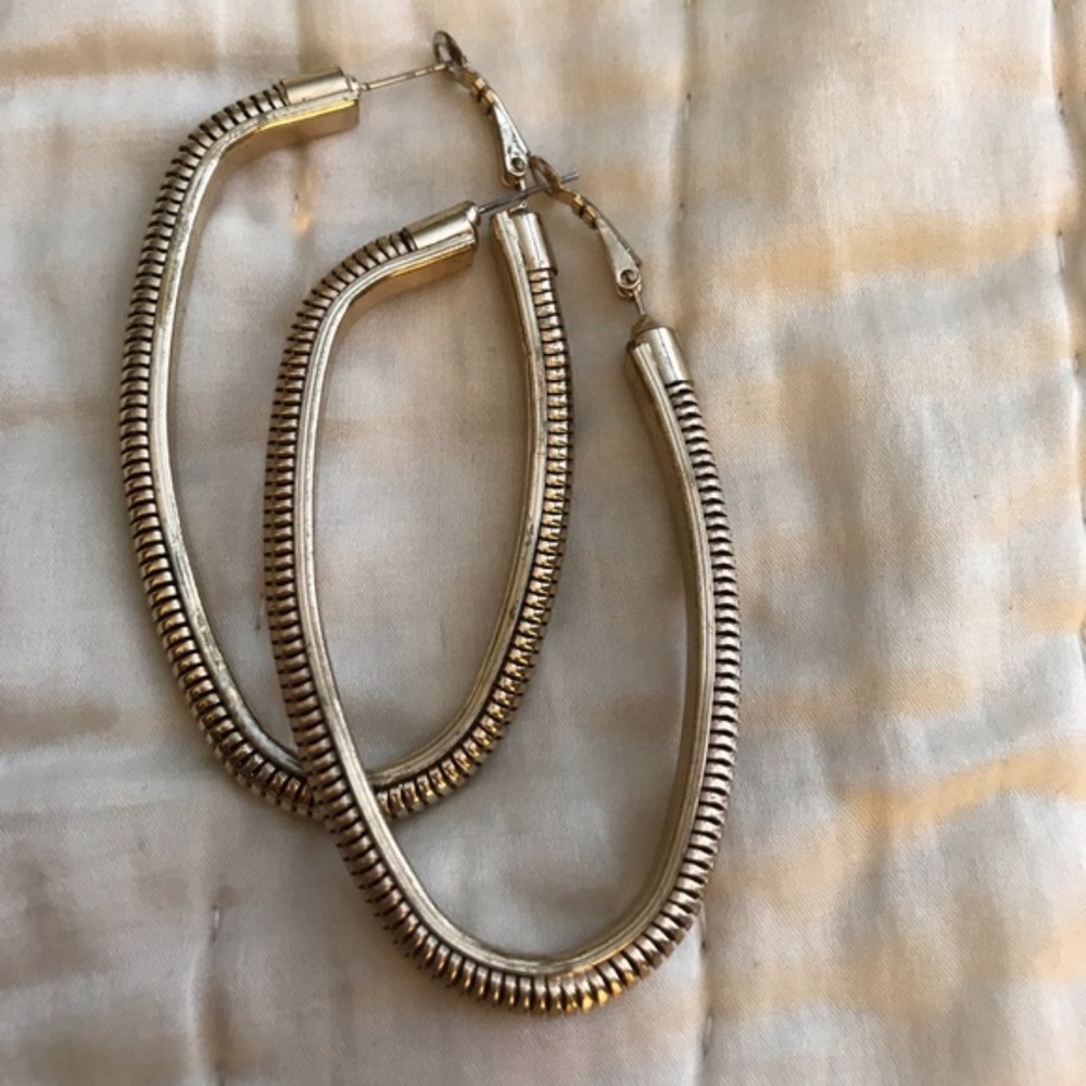 5/$15 Gold-tone Oval Hoop Earrings